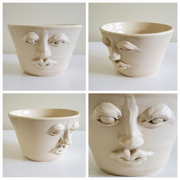 Two Faced Studio Art Bowl, Signed - Picture 3 of 16